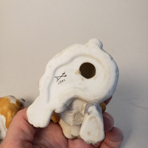 Vintage Homco Ceramic Dog Figurines Set, Spaniel Puppy Pair, Playful‎ Home Decor - Picture 8 of 12
